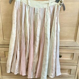 Rozae Nichols Cream and Pink Skater Skirt